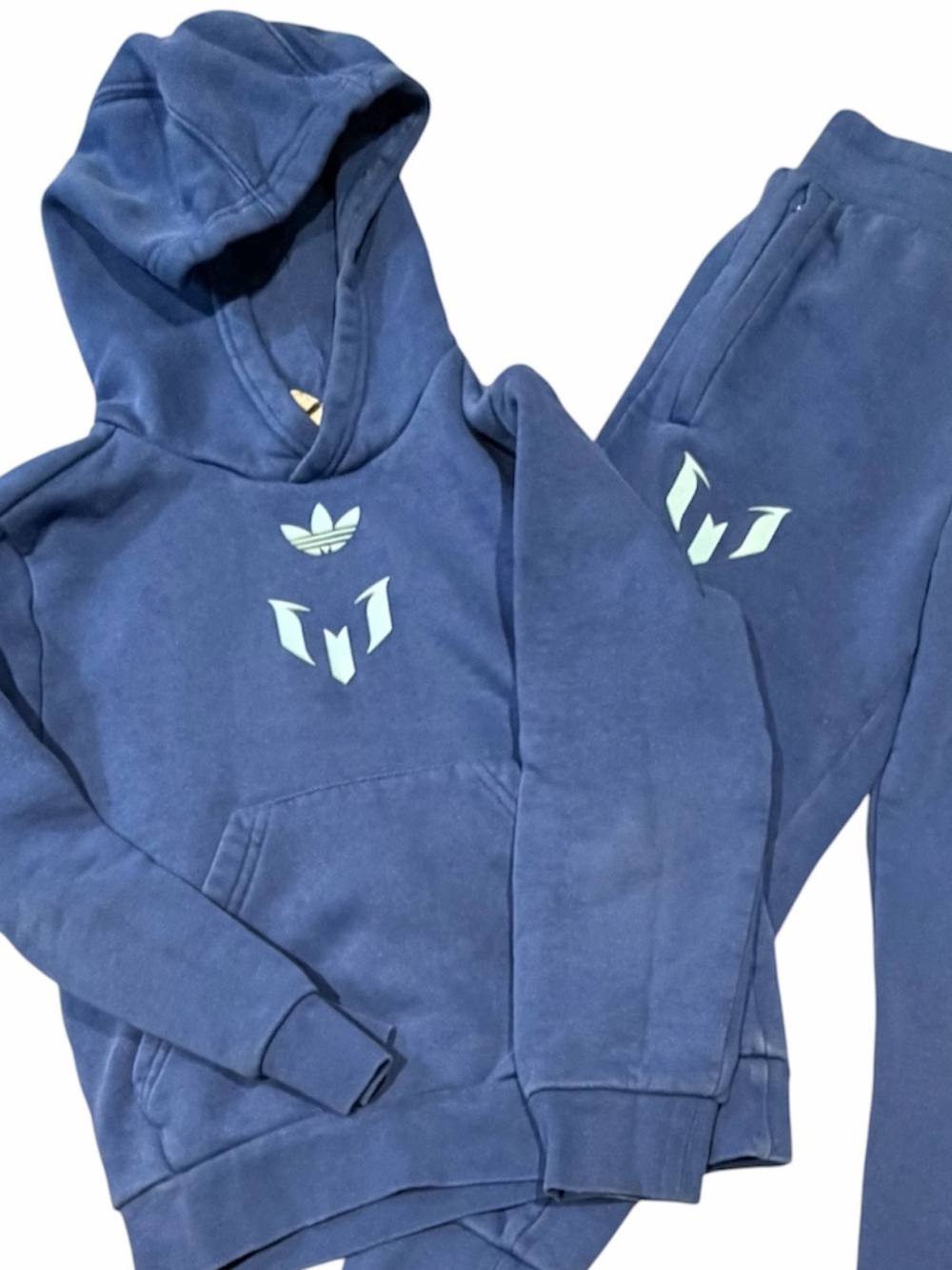 GUC Messi x Adidas Kids Blue Hoodie & Jogger Set (Size 7-8 years)